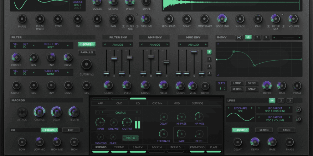 ANA 2 Synthesizer plugin preset interface