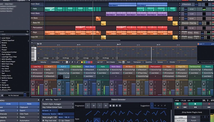 Tracktion Waveform Free audio editing interface