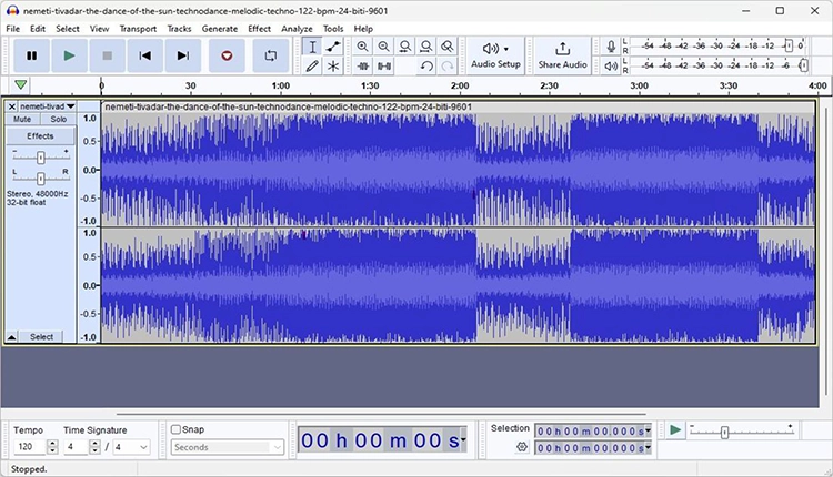 Audacity logo: Audio editing software with waveform and editing tools.